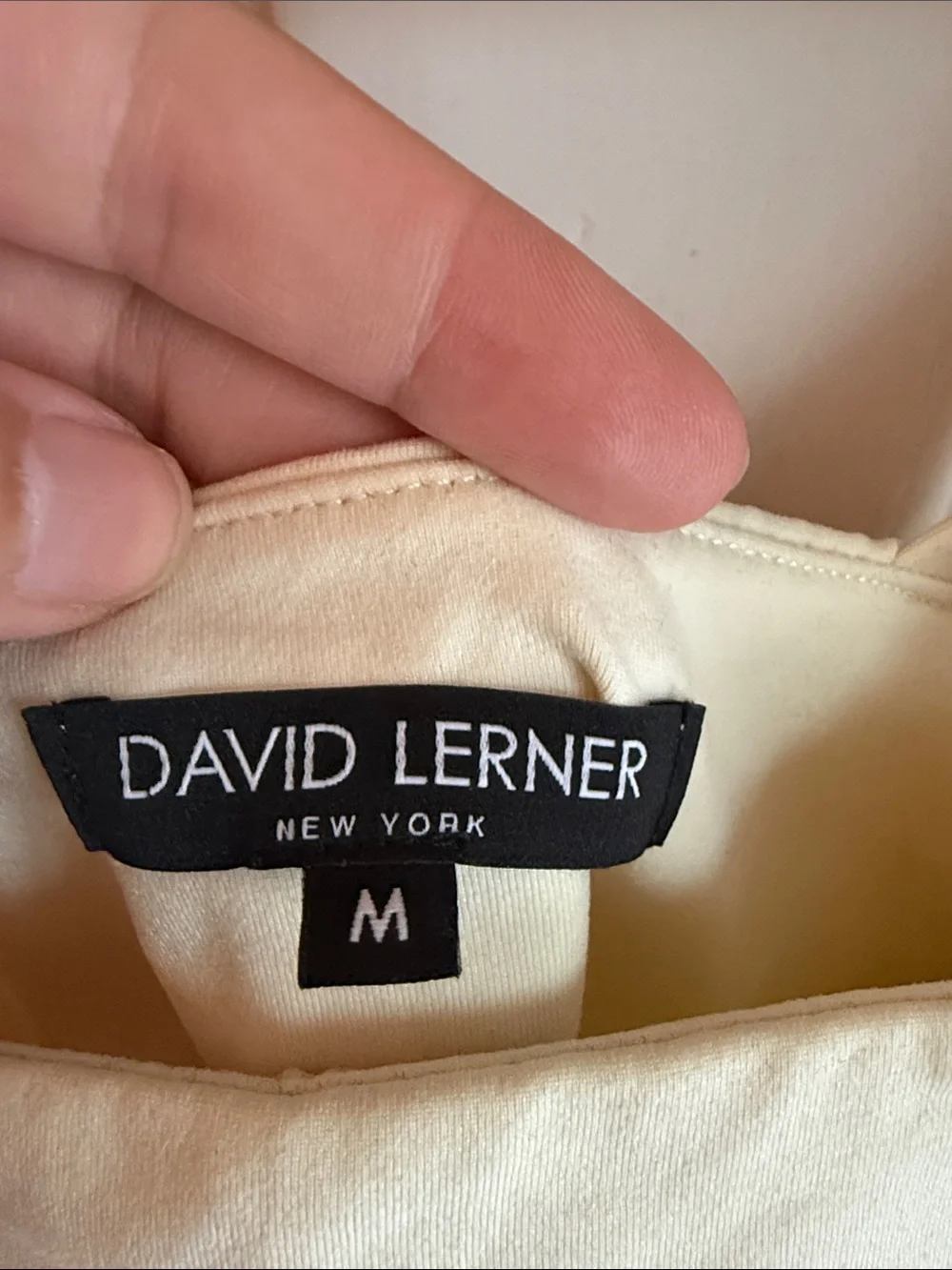 David Lerner Cream Square-Neck Crop Top with Wide Straps
